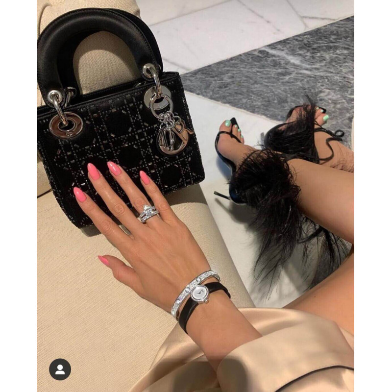 Replica Christian Dior Rhinestones Mini Lady Dior Bag M0500