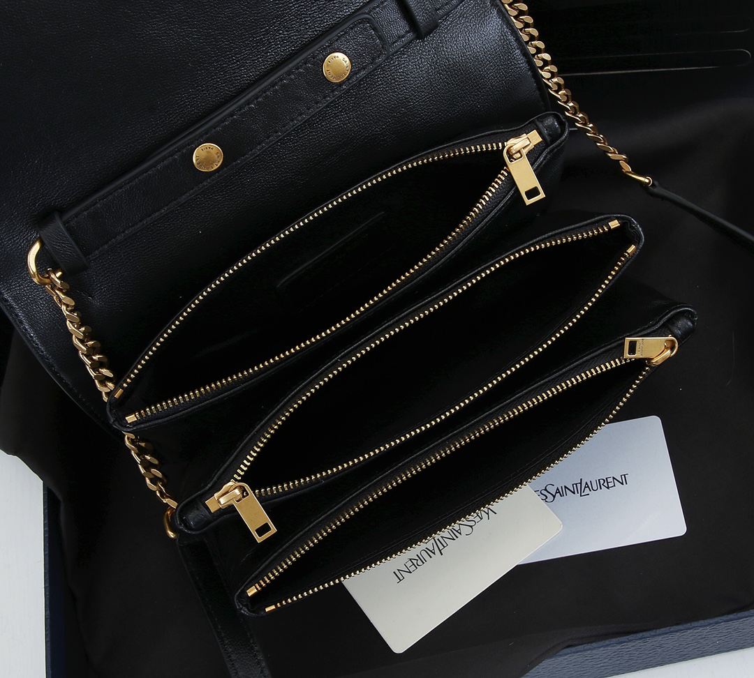 Replica Ysl Becky Chain Wallet In Quilted Lambskin 1944