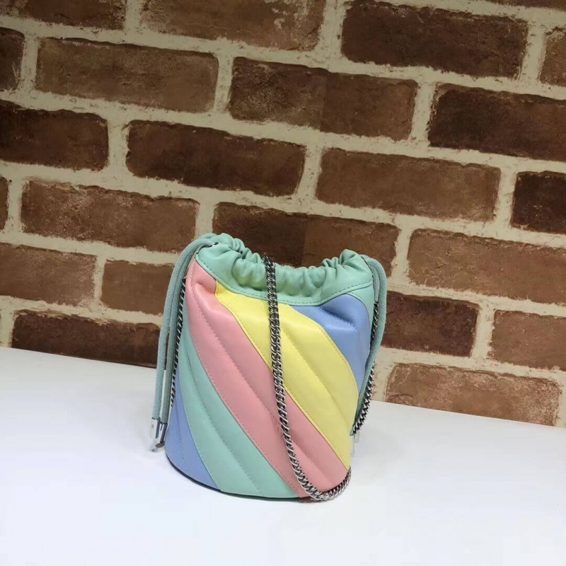 Replica Gucci Gg Marmont Mini Bucket Bag In Pastel And Rainbow 575163