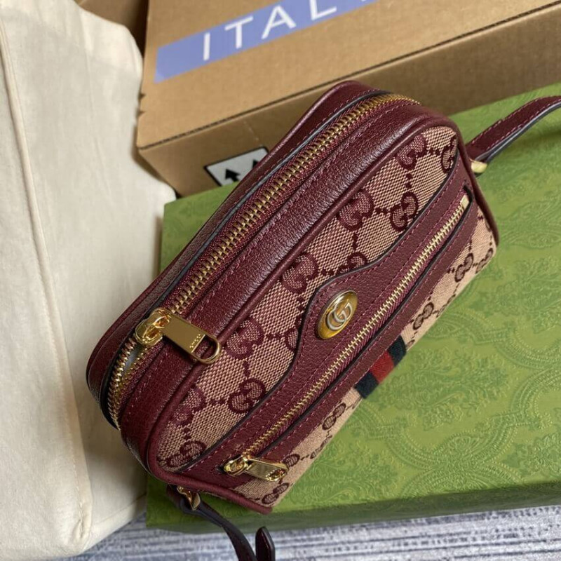 Replica Gucci Ophidia Mini Bag With Web 517350 Burgundy