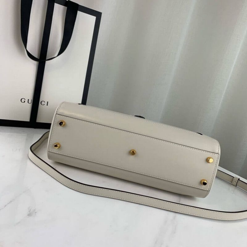 Replica Gucci Jackie 1961 Medium Tote Bag In White Leather 649016