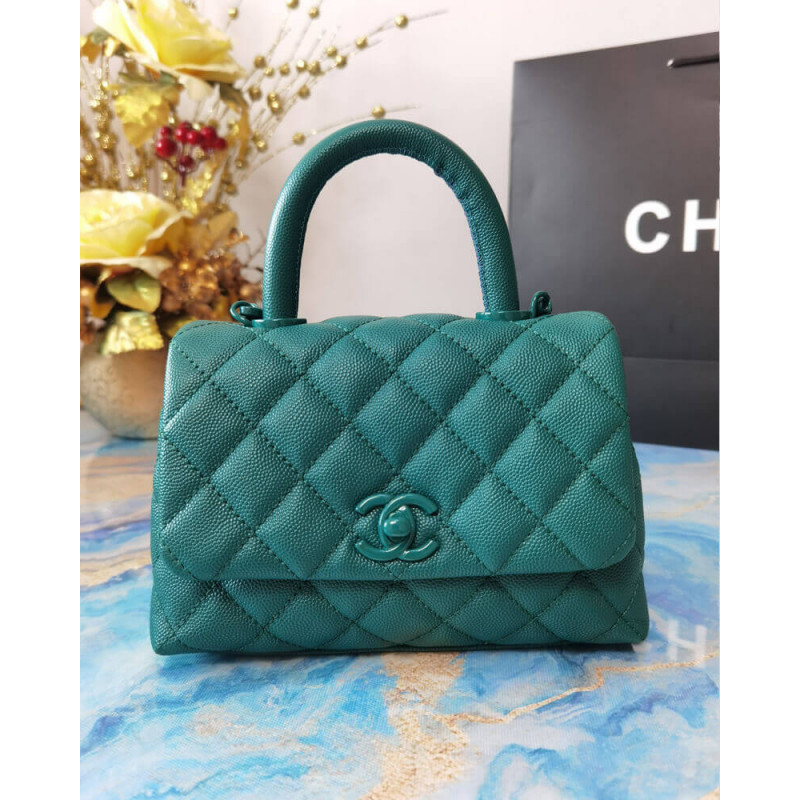 Replica Chanel Mini Coco Handle Ultra Matte Bag In Grained Calfskin As2215