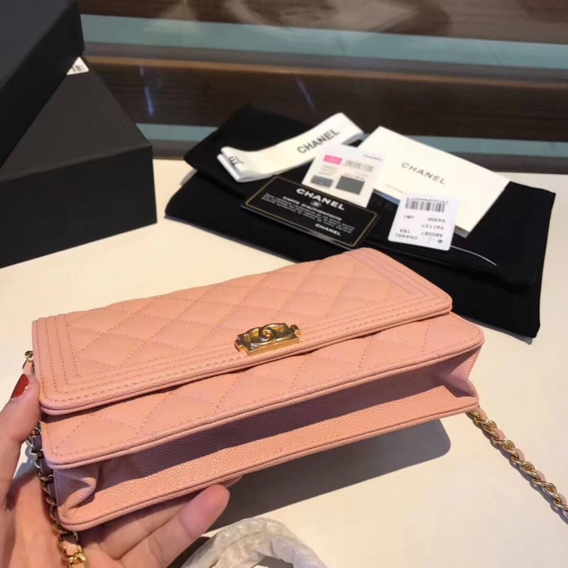 Replica Chanel Quilted Caviar Leboy Woc Chain Bag 80287