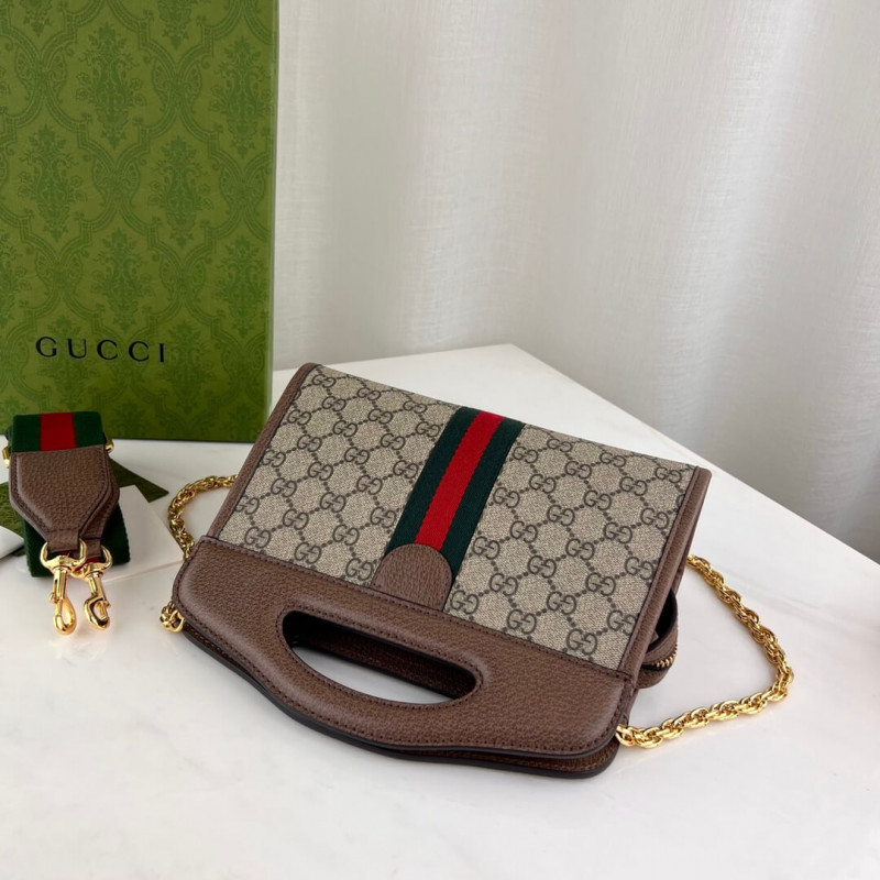 Replica Gucci Ophidia Small Tote With Web 693724 Brown