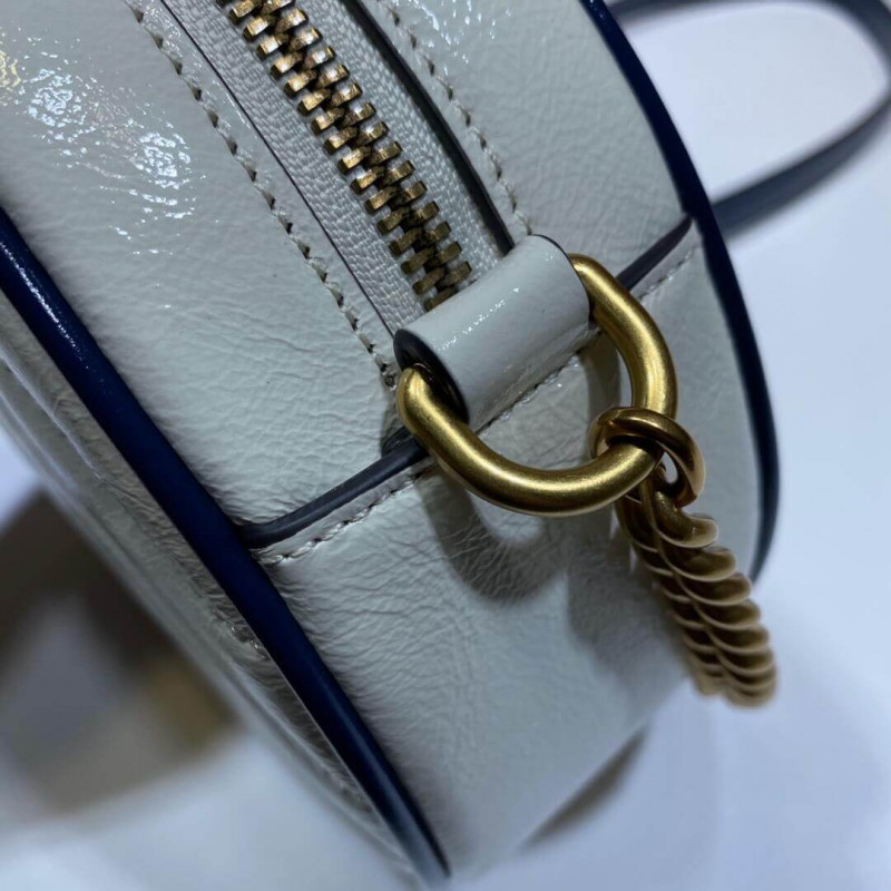 Replica Gucci Gg Marmont Mini Round Shoulder Bag 550154 White
