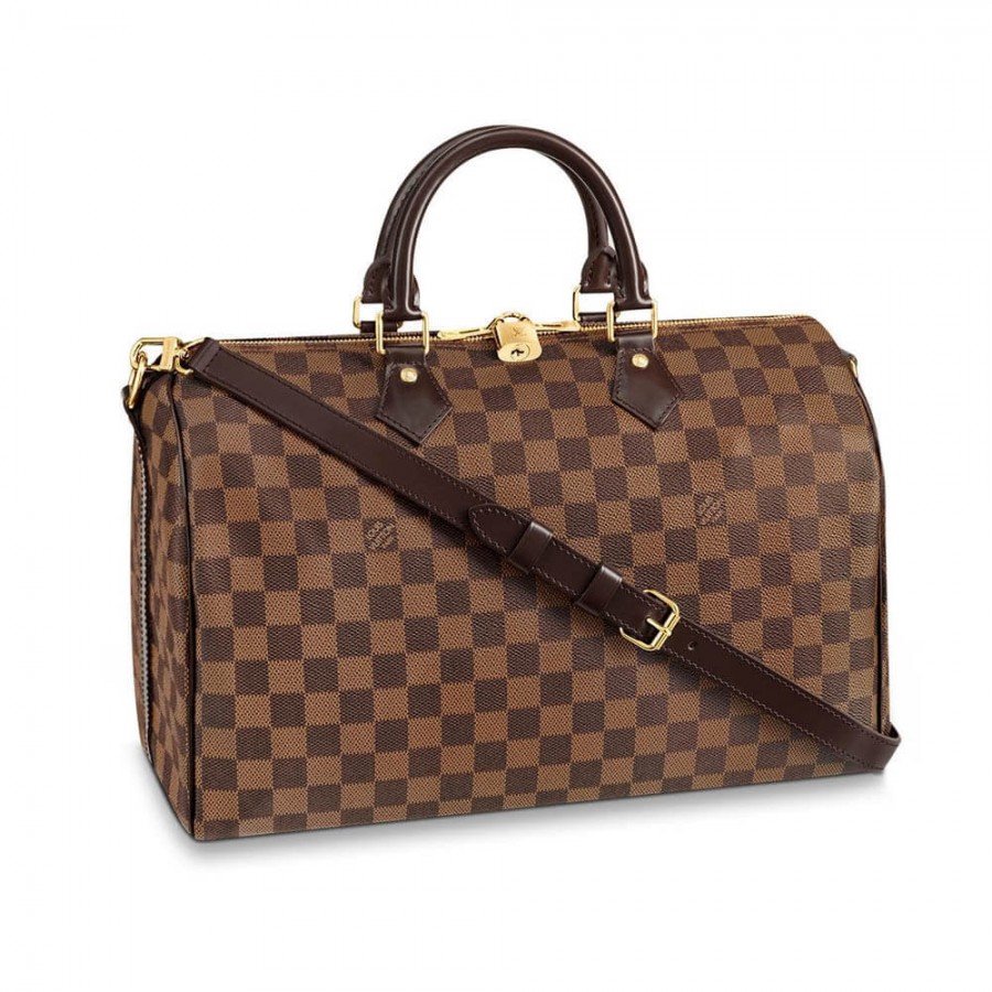 Replica Louis Vuitton Damier Ebene Canvas Speedy Bandouliere 35 N41366
