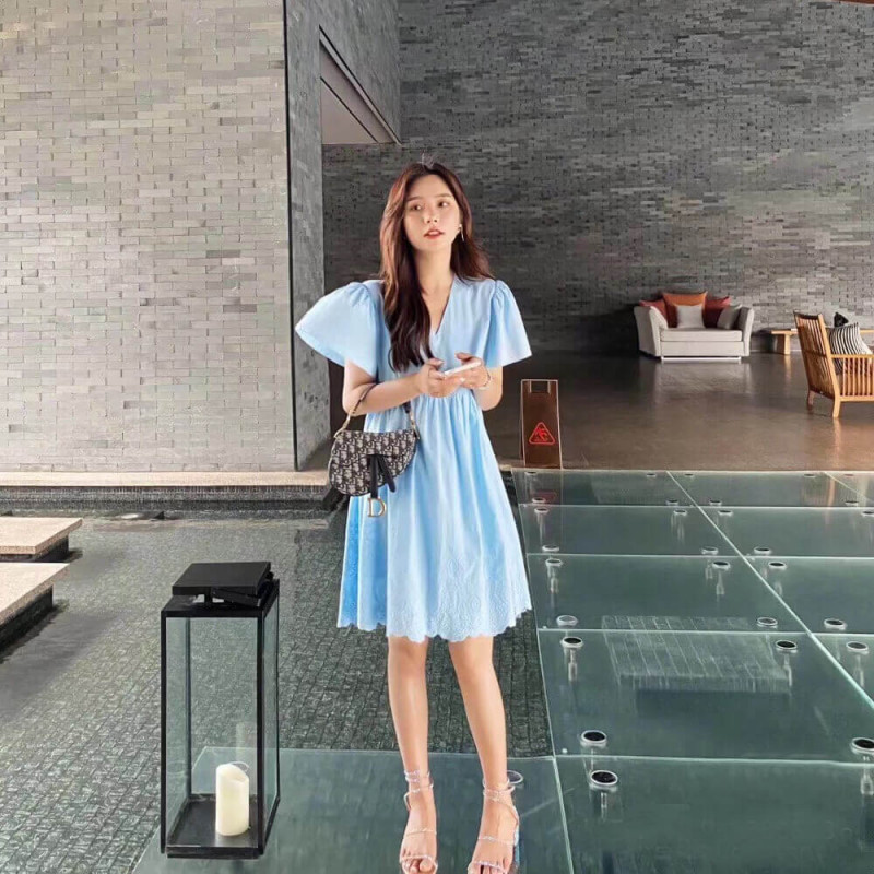 Replica Dior Mini Saddle Bag Blue Oblique Jacquard M0447