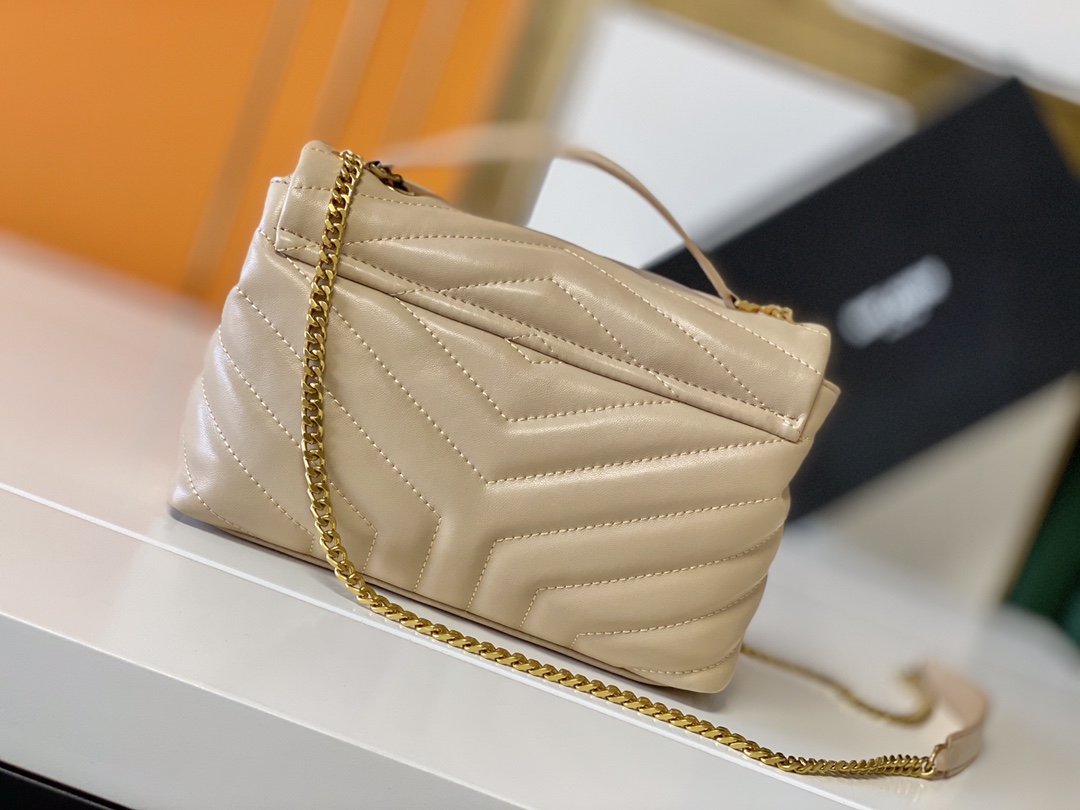 Replica Ysl Loulou Small Bag In Matelasse  Y  Leather- Black/Beige/Red