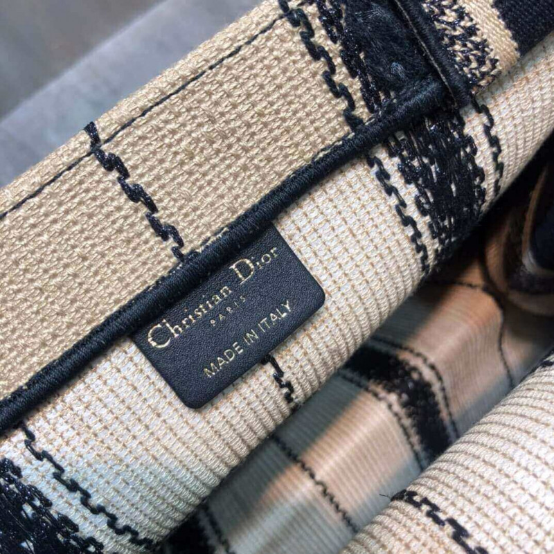 Replica Christian Dior Small Bayadere Embroidered Dior Book Tote M1296