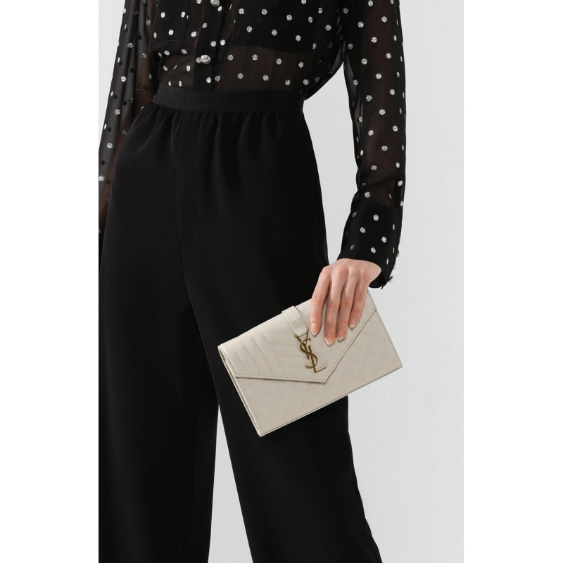 Replica Ysl Saint Laurent Monogram Chain Wallet In Mix Matelasse Grain Leather 620280