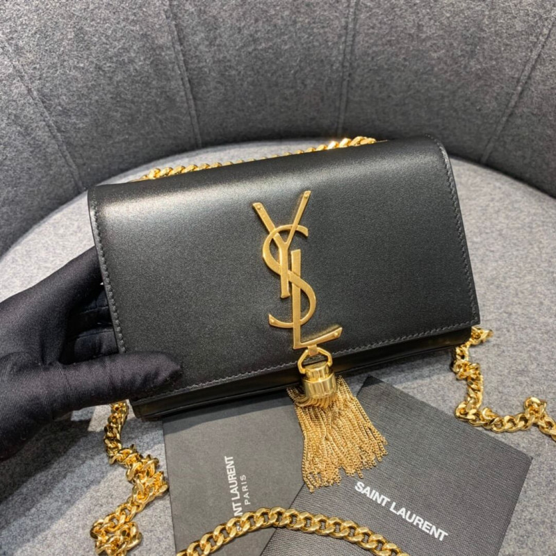 Replica Saint Laurent Smooth Calfskin Small Classic Monogram Kate Tassel Satchel 354120
