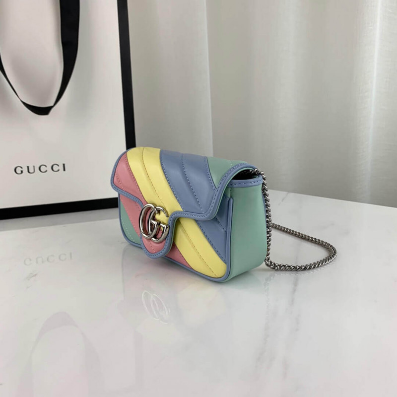 Replica Gucci Gg Marmont Super Mini Bag In Pastel And Rainbow 476433