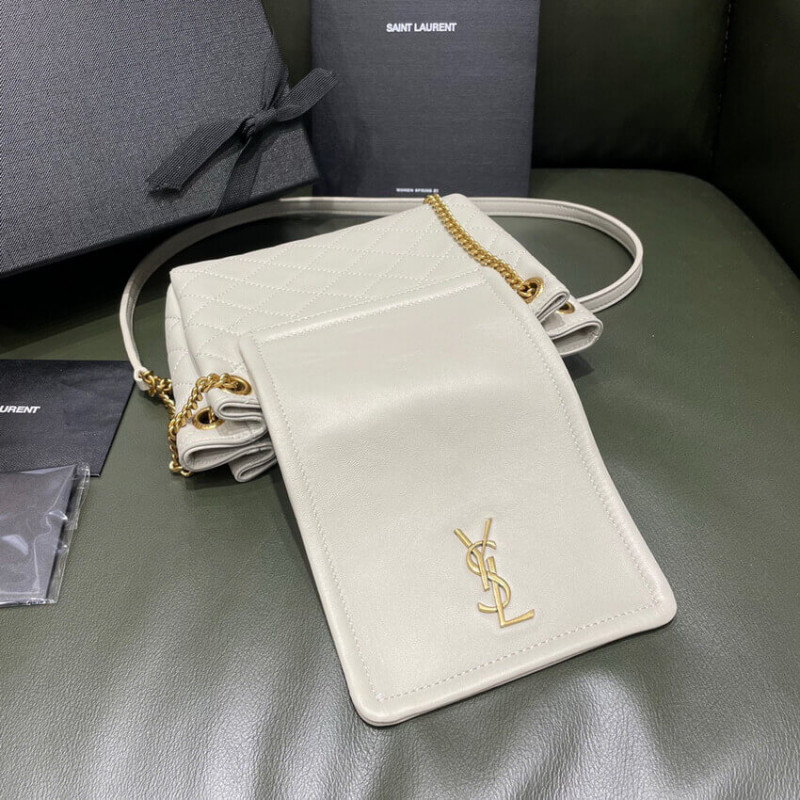 Replica Saint Laurent Nolita Mini Leather Shoulder Bag 672738 White