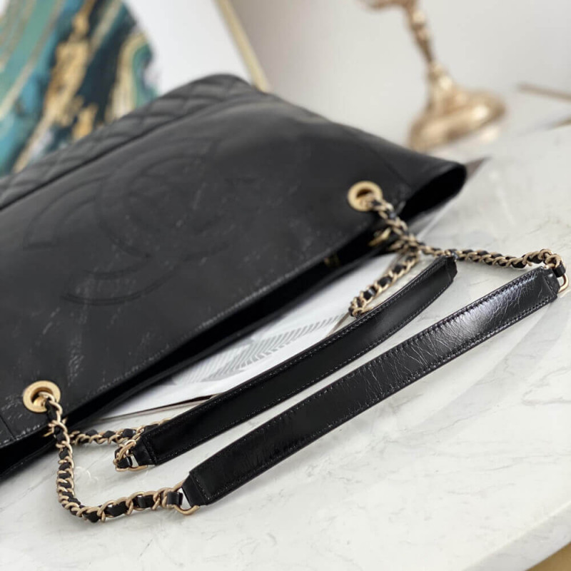 Replica Chanel Quilted Waxy Calfskin Shopping Bag 8345