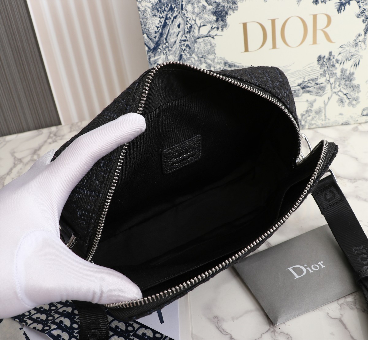 Replica Dior Safari Messenger Bag Black/Beige
