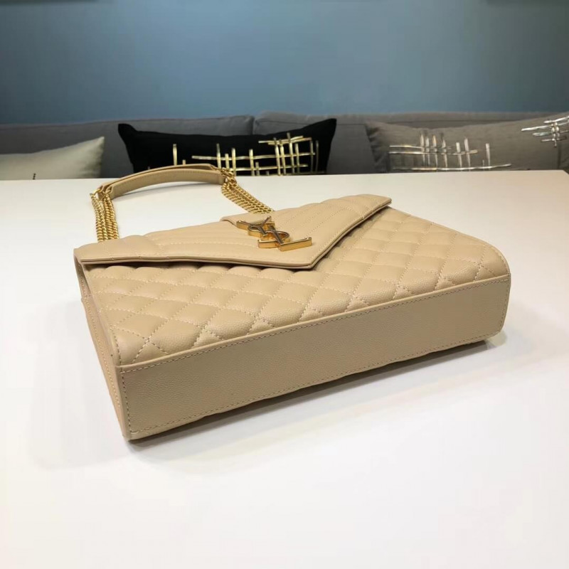 Replica Saint Laurent Grain Leather Envelope Medium Bag 487206