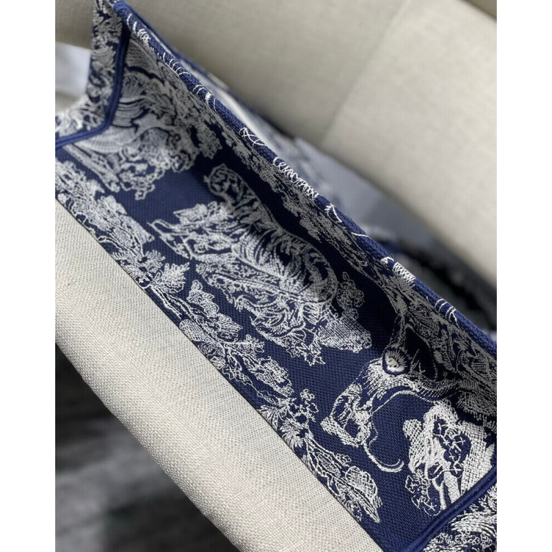 Replica Dior Book Tote Blue Toile De Jouy Reverse Embroidery M1286