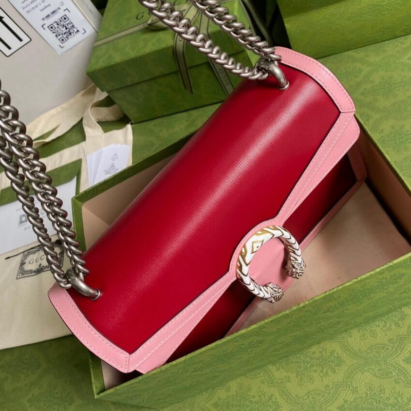 Replica Gucci Dionysus Small Shoulder Bag 400249 Red And Pink Leather