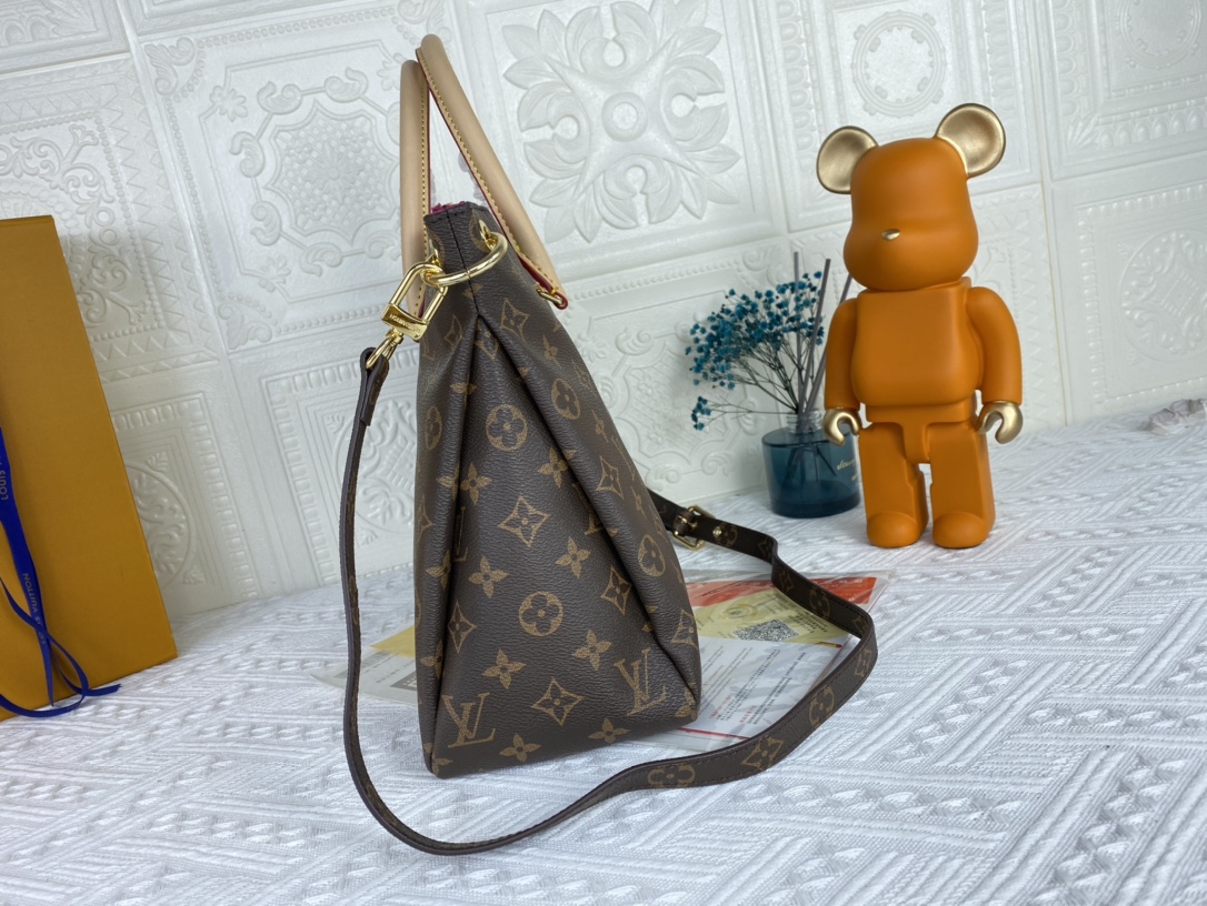 Replica Louis Vuitton Pallas Mm Monogram Black/Red/Pink