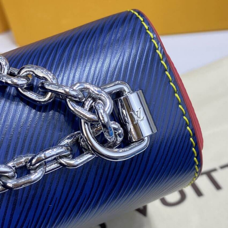 Replica Louis Vuitton Epi Leather Twist Mm M50282 Navy Blue/Red
