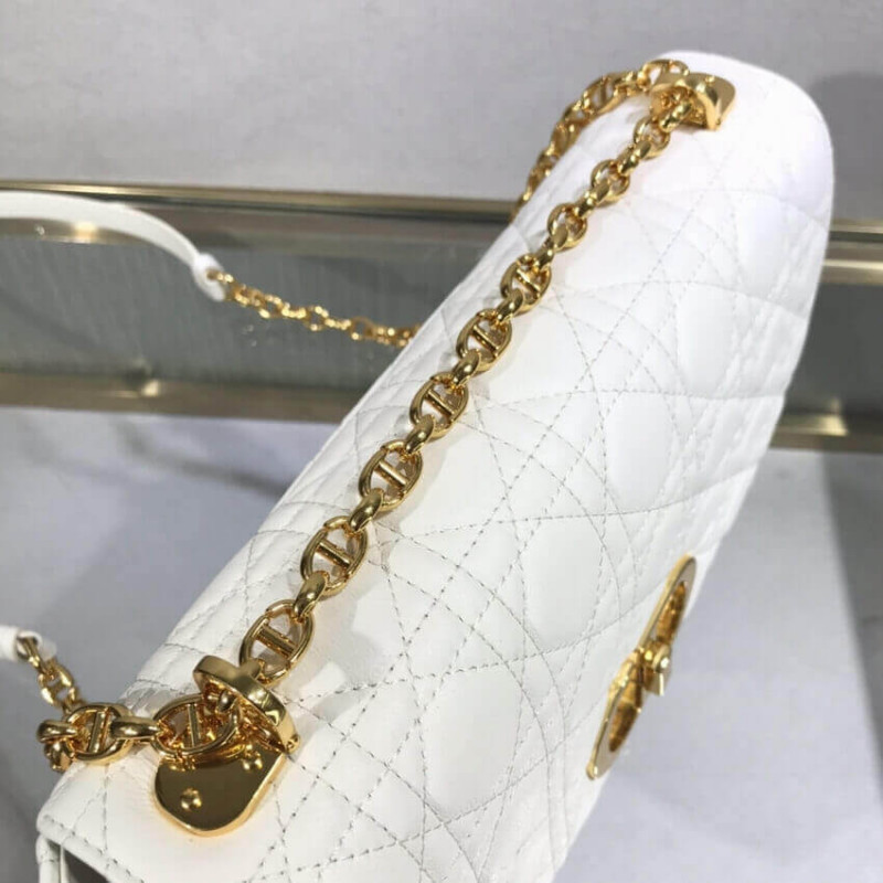 Replica Dior Large Caro Bag Black Supple Cannage Calfskin M9243