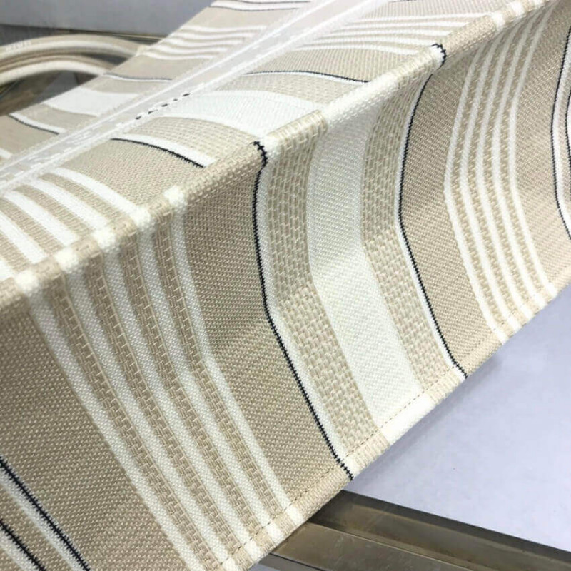 Replica Dior Book Tote Beige Stripes Embroidery M1286