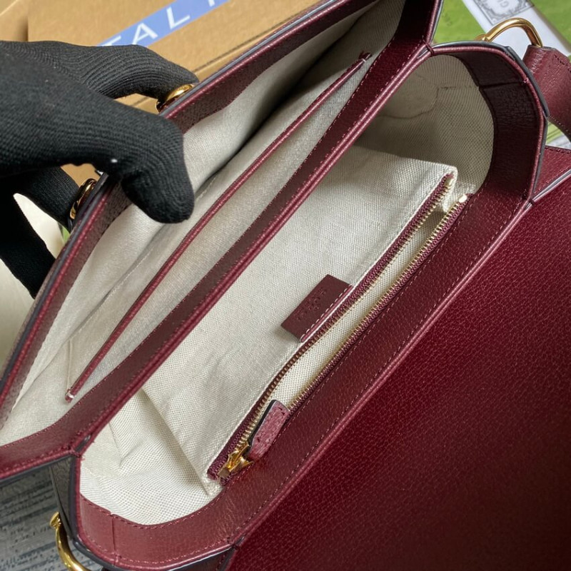 Replica Gucci Horsebit 1955 Small Bag 602204 In Burgundy Gg Canvas