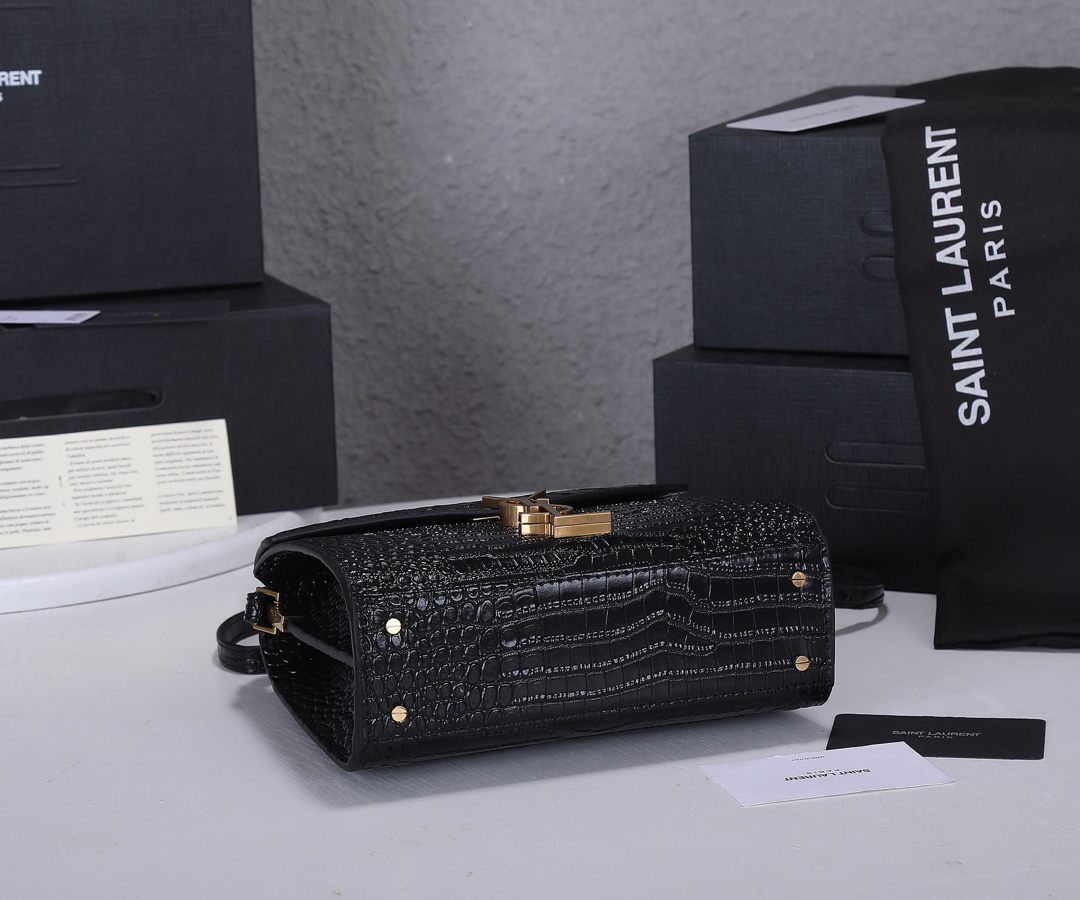 Replica Ysl Cassandra Crocodile Leather Mini Top Handle Bag