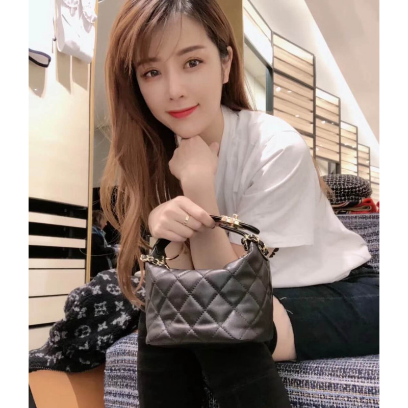 Replica Chanel Small Lambskin Hobo Bag As1745