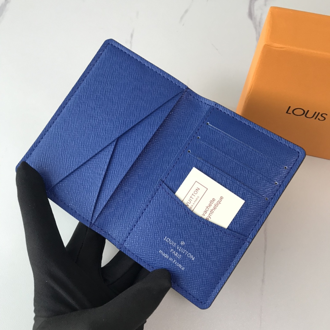 Replica Louis Vuitton Pocket Organizer N40411 White/Blue/Orange