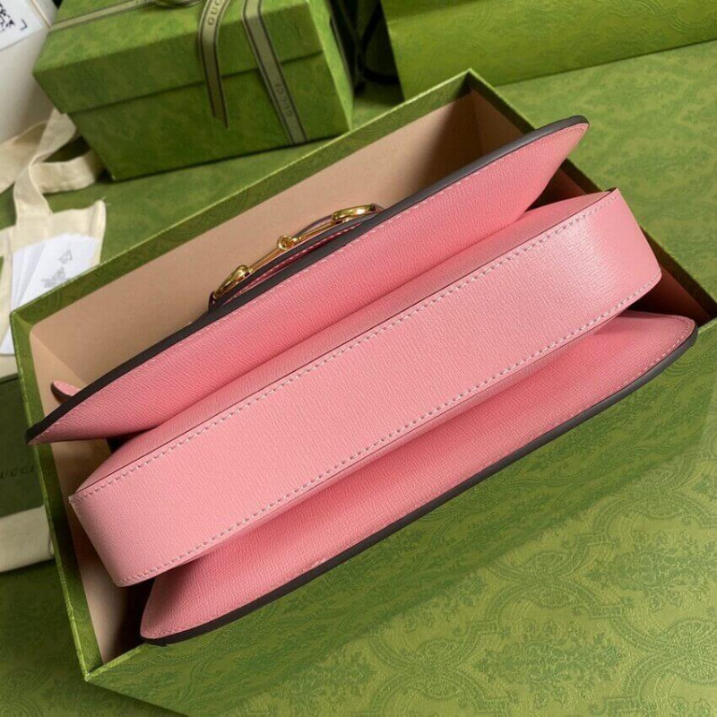 Replica Gucci Horsebit 1955 Small Shoulder Bag 602204 Red And Pink Leather