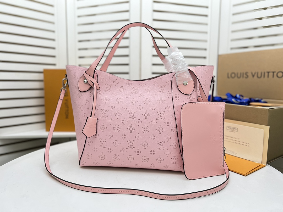 Replica Louis Vuitton Hina Mm- Black/Beige/Pink/White