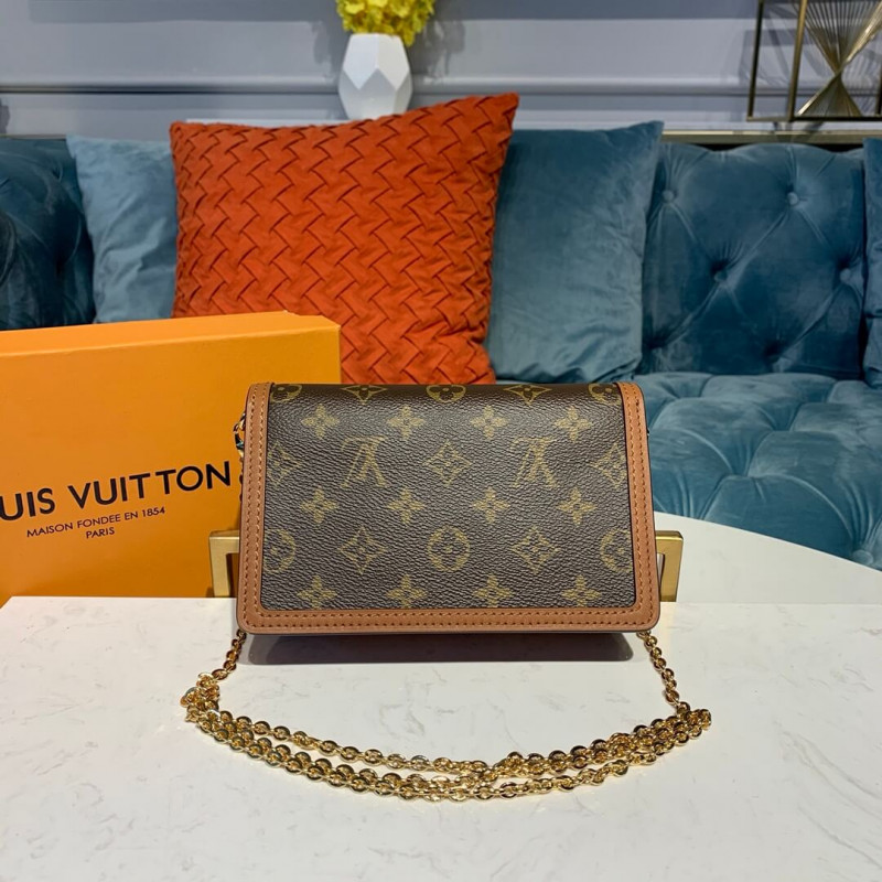 Replica Louis Vuitton Monogram Canvas Dauphine Chain Wallet M68746