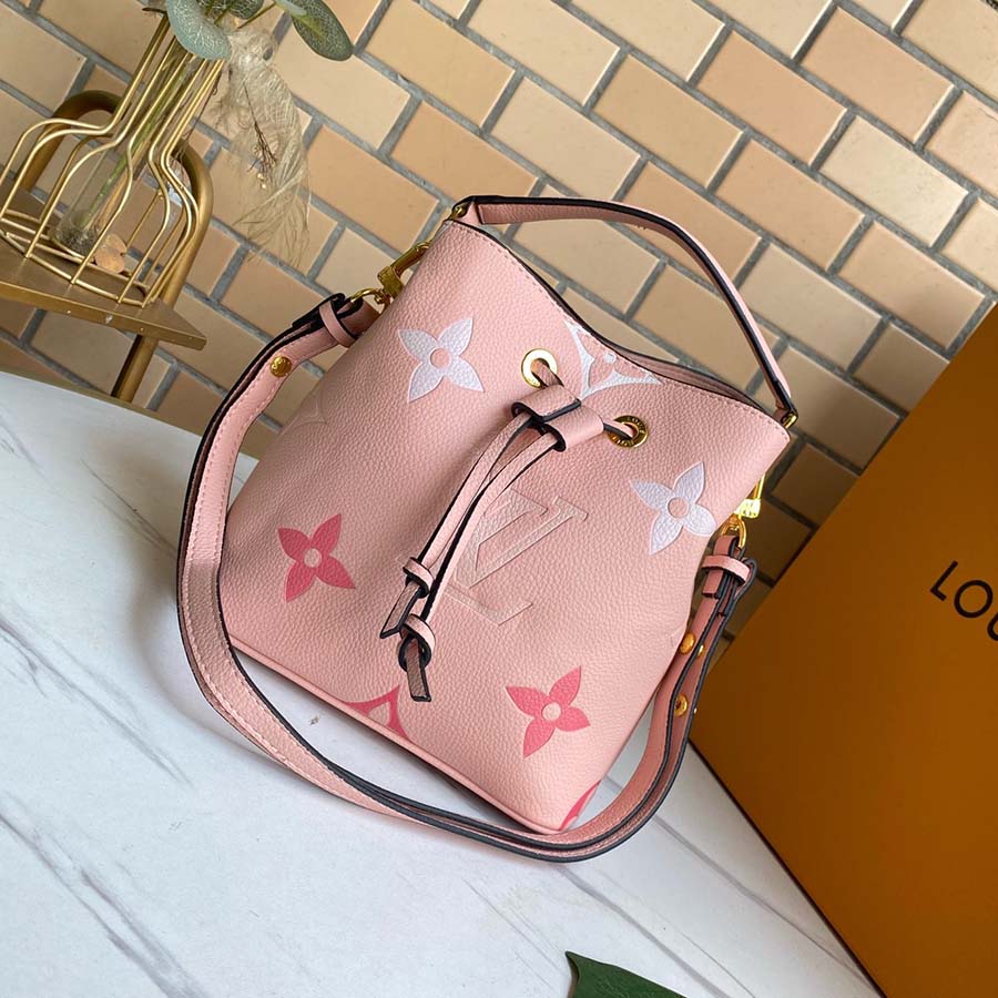 Replica Louis Vuitton Neonoe Bb Bucket Bag Blue/Beige/Pink