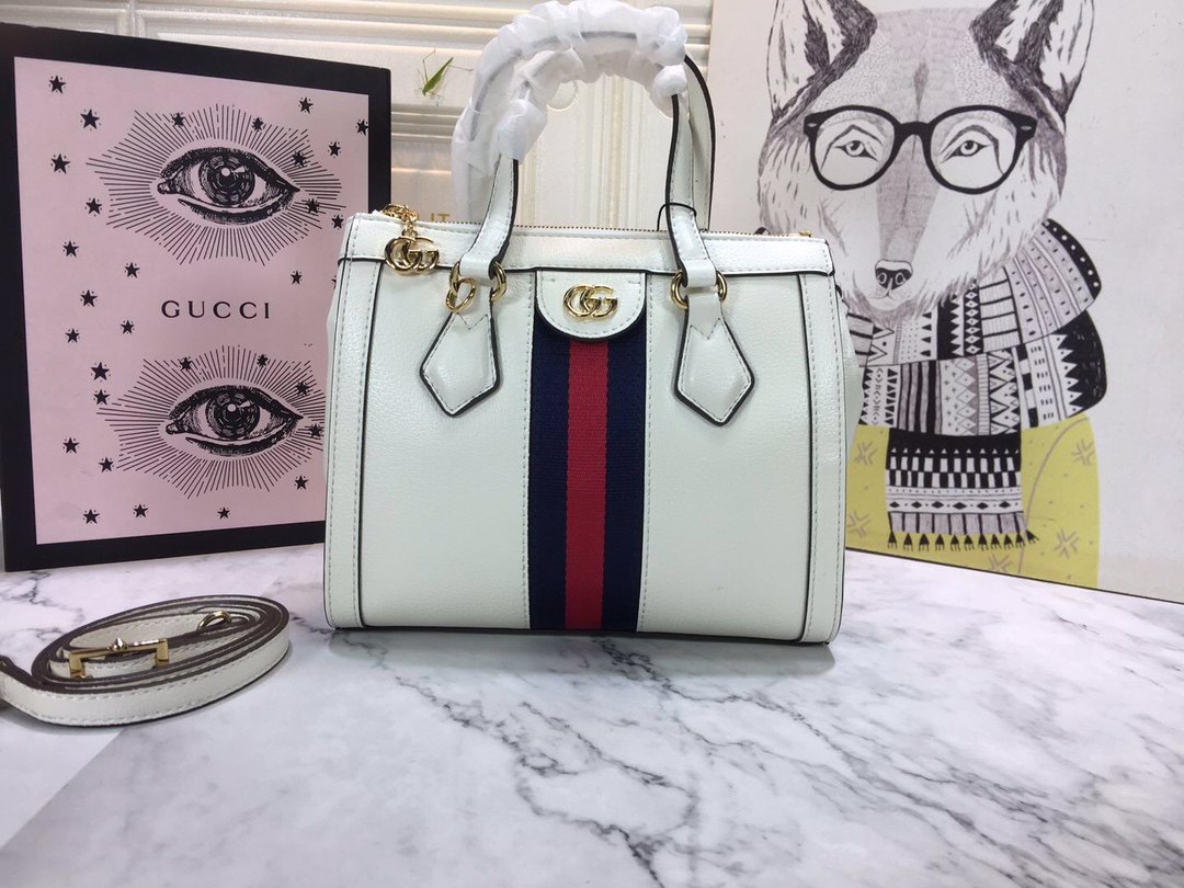 Replica Gucci Ophidia Small Tote Bag Black/White