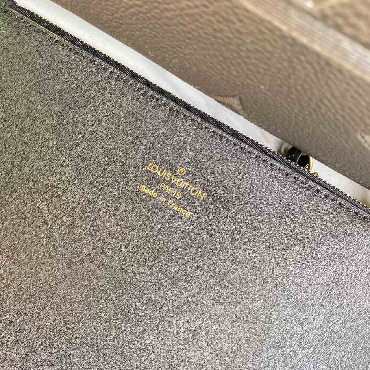 Replica Louis Vuitton Neverfull Mm Monogram Empreinte Leather M45685 Black/Beige/Blue