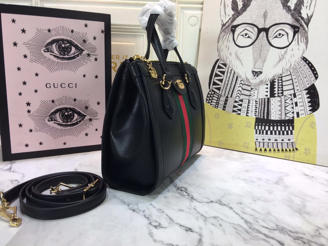 Replica Gucci Ophidia Small Tote Bag Black/White