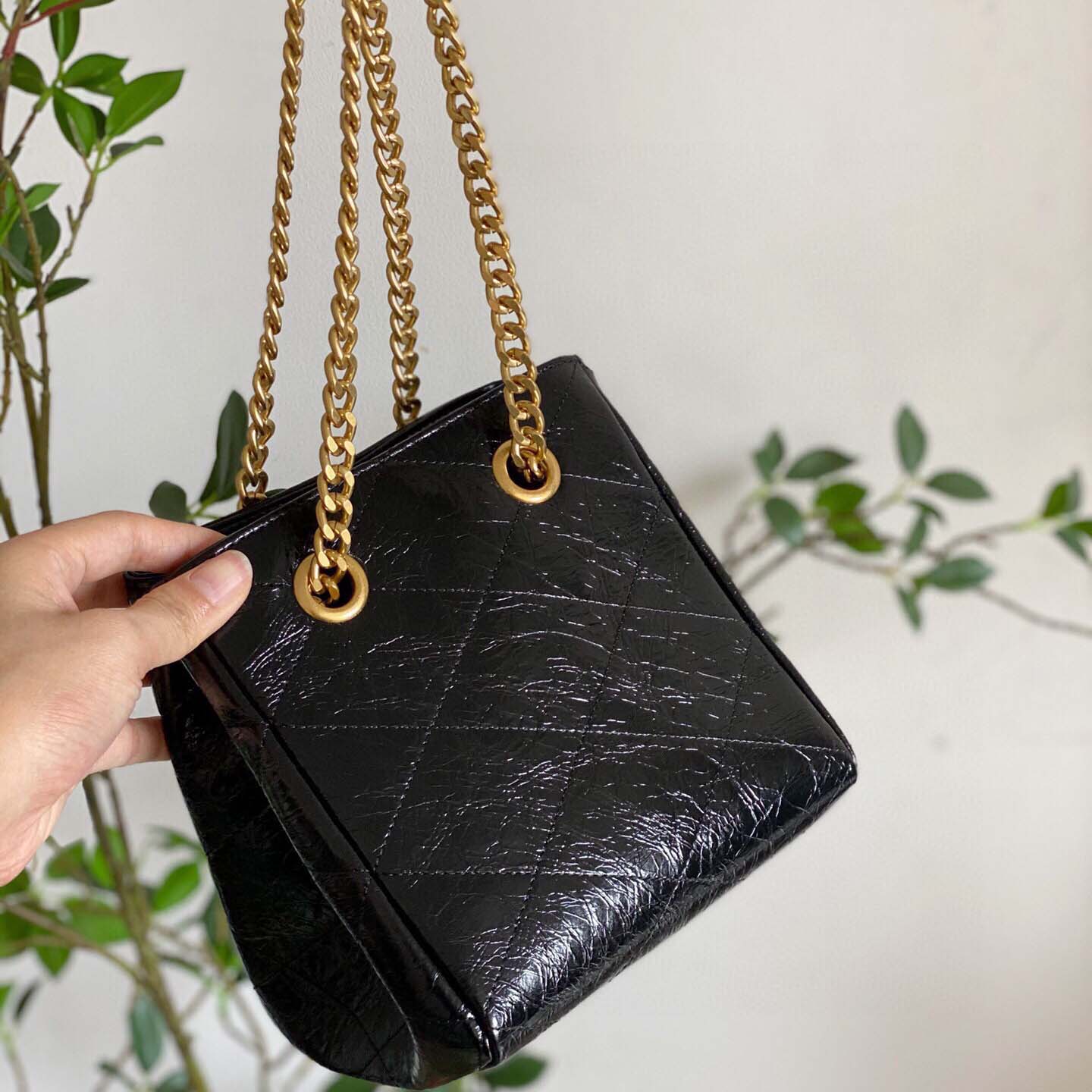 Replica Ysl Black Chain Crossbody Shoulder Bucket Bag