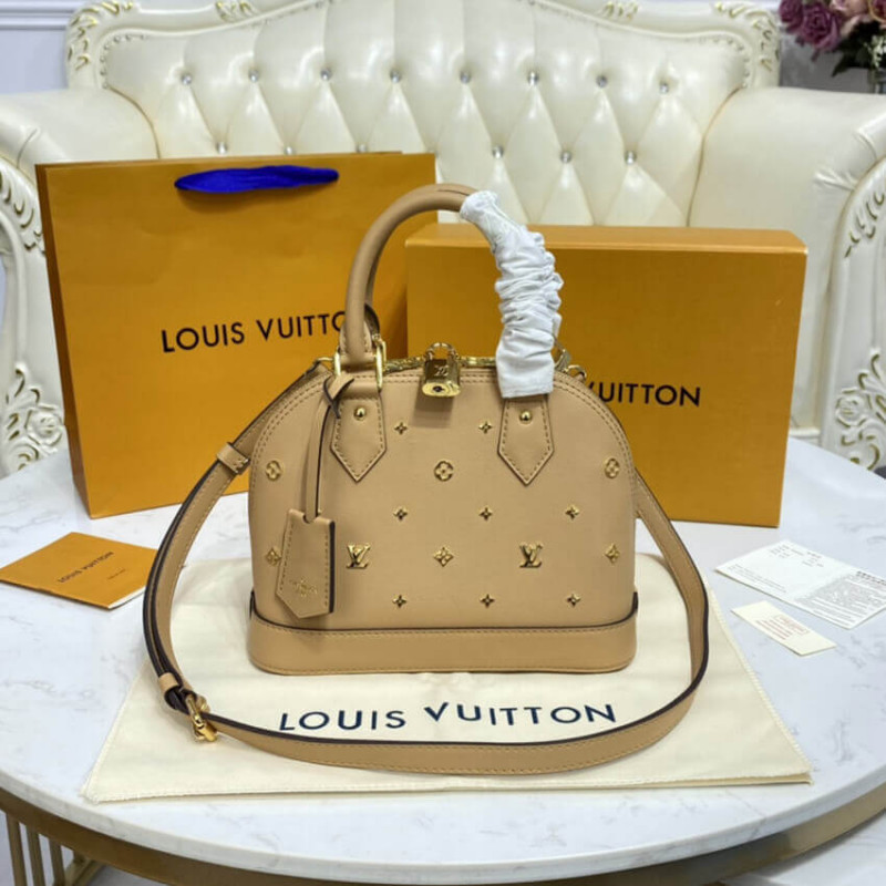 Replica Louis Vuitton Alma Bb Monogram Metal In Beige M58638