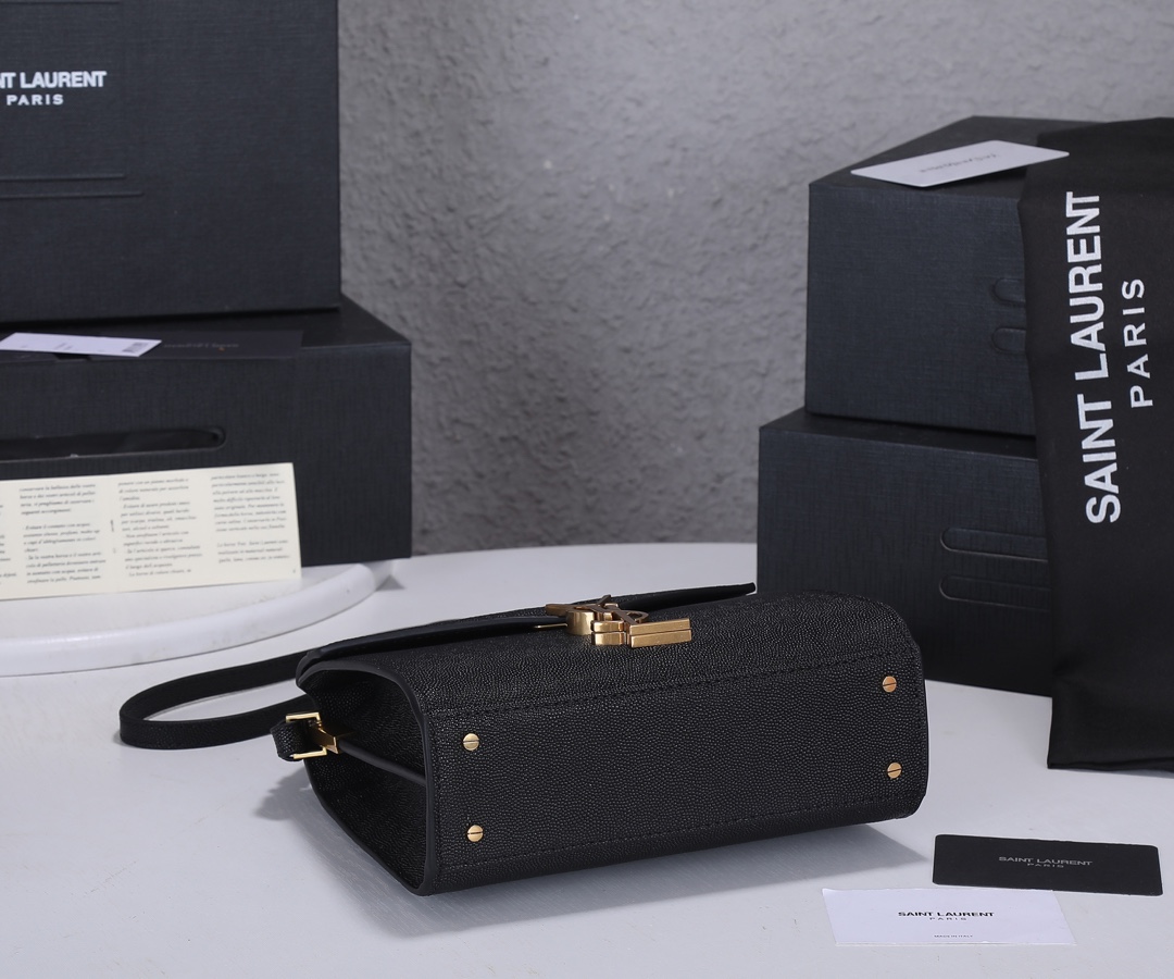 Replica Ysl Cassandra Grain De Poudre Leather Mini Top Handle Bag