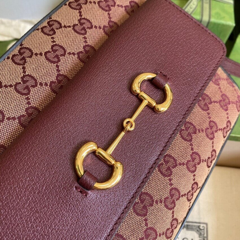 Replica Gucci Horsebit 1955 Small Bag In Burgundy 645454