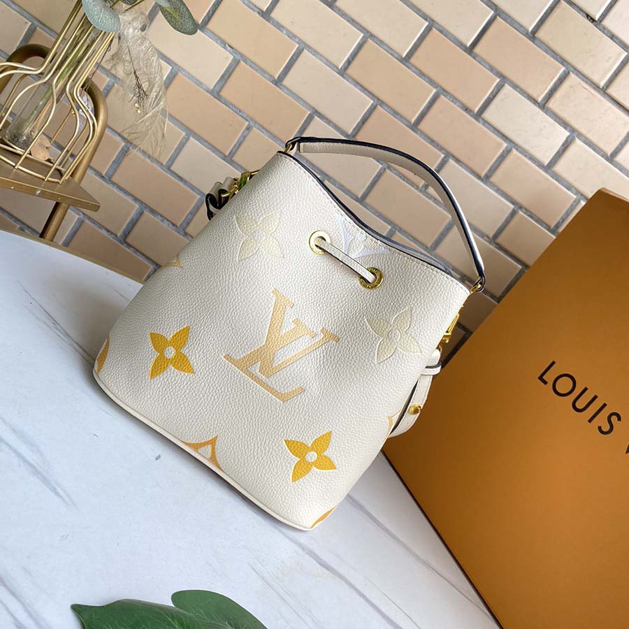 Replica Louis Vuitton Neonoe Bb Bucket Bag Blue/Beige/Pink
