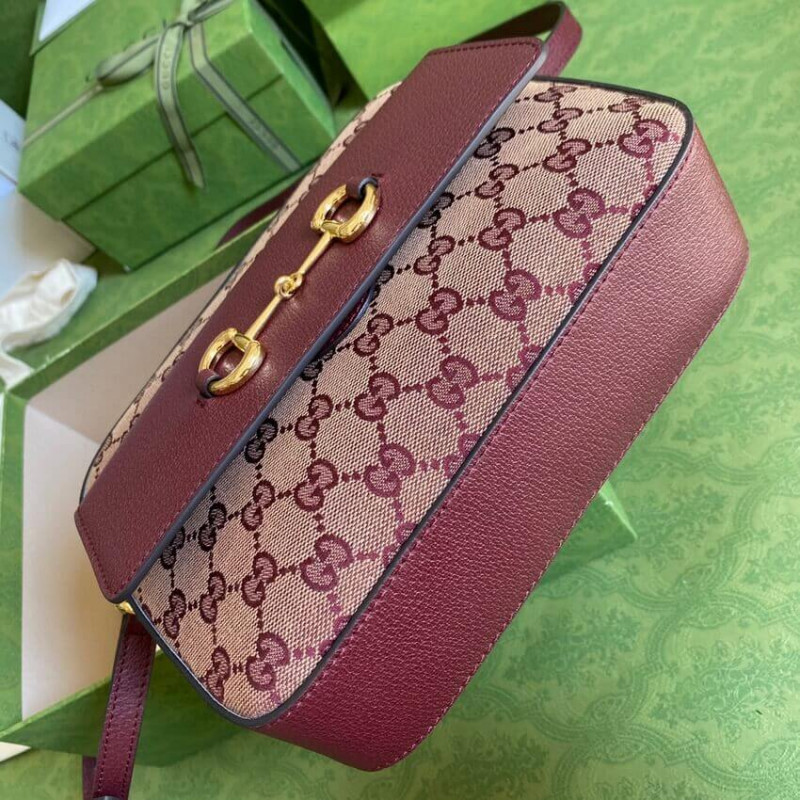 Replica Gucci Horsebit 1955 Small Bag In Burgundy 645454