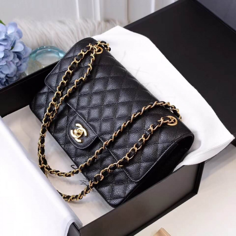 Replica Chanel Caviar Calfskin Classic Flap Bag A01112 Black