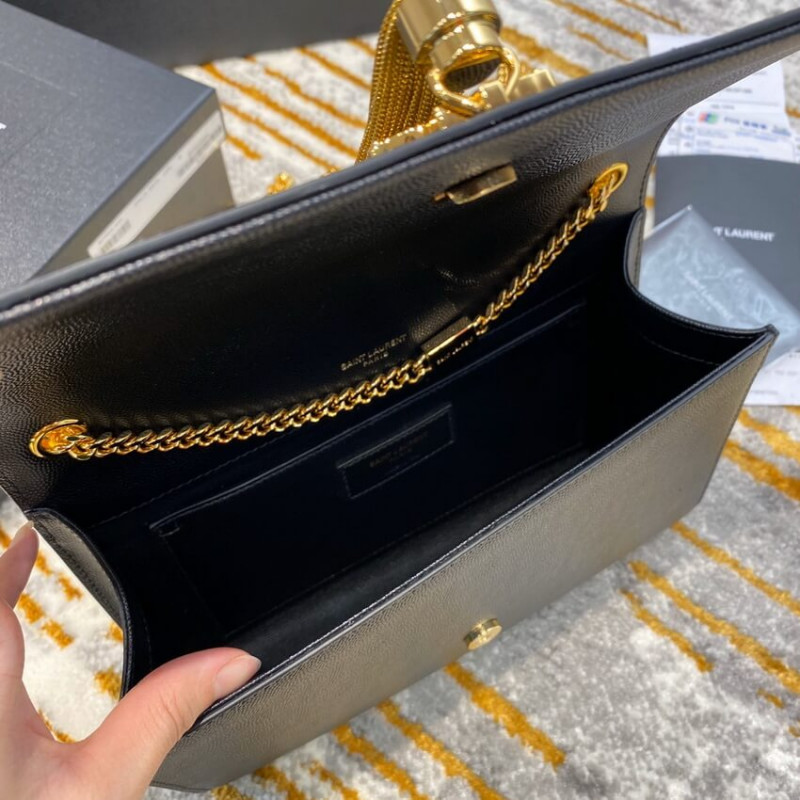 Replica Ysl Saint Laurent Kate Medium With Tassel In Grain De Poudre Leather 354119 Black