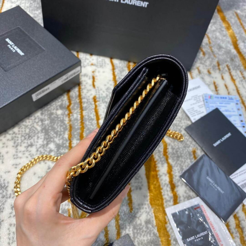 Replica Saint Laurent Monogram Envelope Chain Wallet 377828
