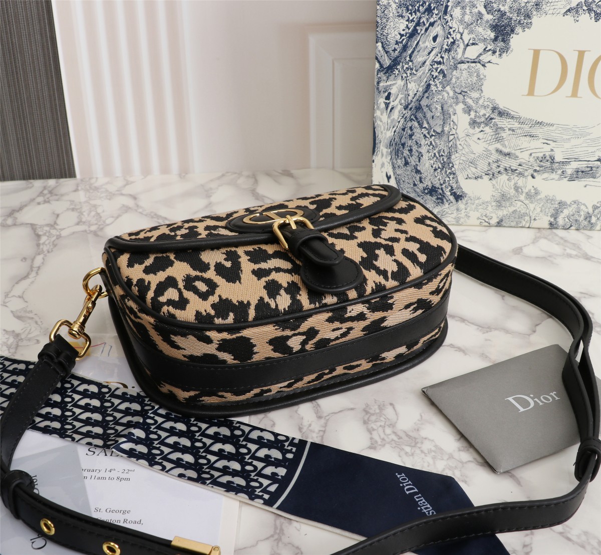 Replica Dior Leopard Medium Bobby Bag 22Cm