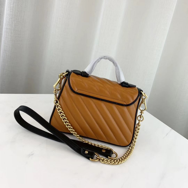 Replica Gucci Gg Marmont Mini Top Handle Bag 583571 Cognac