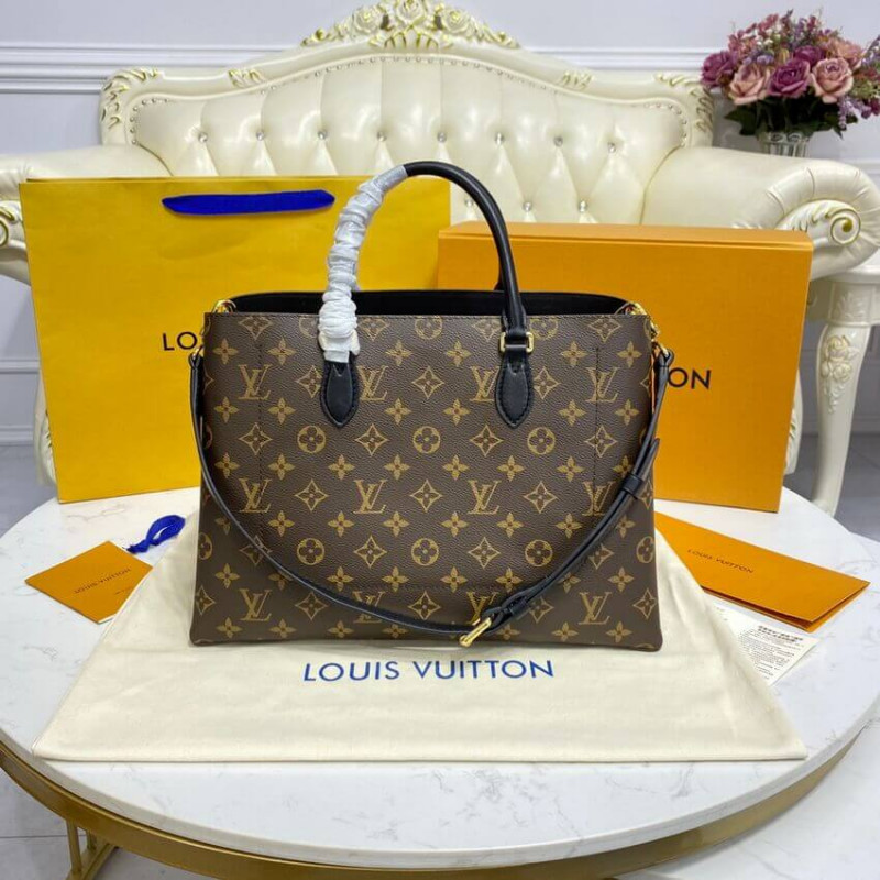 Replica Louis Vuitton Monogram Canvas Flower Tote M43550 Black