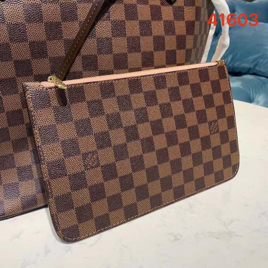 Replica Louis Vuitton Damier Ebene Canvas Neverfull Mm N41603 Pink